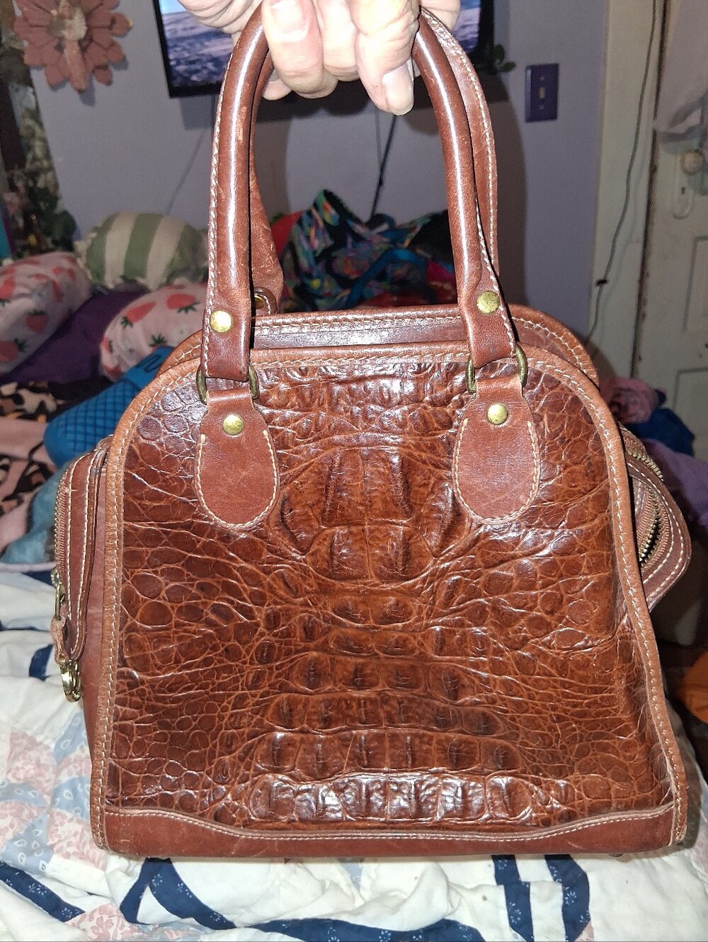 Leather Gator Hand Bag Brahmns